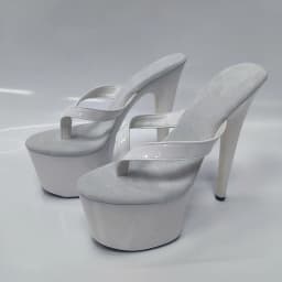 Summer Sexy 6 Inch High Heels Nightclub Stylish 15cm Stiletto Slippers Princess Beige Flip-Flops Work Shoes Real Photos Dress Ne