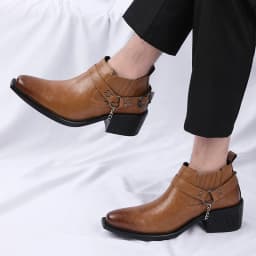 Men Genuine Leather High Heel Height Increase Formal Dress Boots Wedding Banquet Business Comfortable Elevator Cuban Heel Shoes