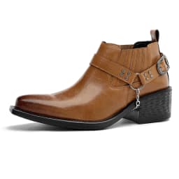 Men Genuine Leather High Heel Height Increase Formal Dress Boots Wedding Banquet Business Comfortable Elevator Cuban Heel Shoes