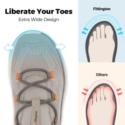 Fittington Wide Toe Walking Shoes Breathable Casual Running Shoes for Men Trainer Jogging Footwear Arch Support Foot Pain Relief
