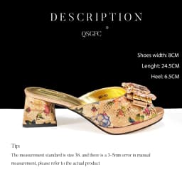 QSGFC Italian Sandals and Bags Matching Set 2025 Women Heel Party for Rose Gold Colour Wedding Bigger Size Thick Heel Shoes