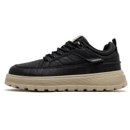 HOBIBEAR Men Wide Width Oxford Classic Artificial Leather Business Chunky-Heel Shoe Retro Lace-Up Casual Shoes
