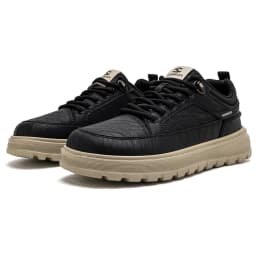 HOBIBEAR Men Wide Width Oxford Classic Artificial Leather Business Chunky-Heel Shoe Retro Lace-Up Casual Shoes