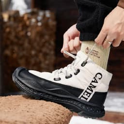 GOLDEN CAMEL Men's Winter Snow Boots Thick-Soled Non-Slip Cotton Shoes with Climb Heating Velvet Warm High-top Boot Cold Weather