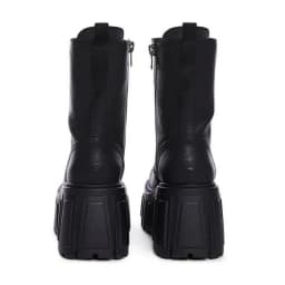 Women Chunky Platform Ankle Boots Gothic High Block Heel Lace Up Combat Boots Side Zipper Mid Calf Motorcycle Punk Shoes 2026