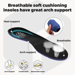 FitVille Men's Sports Shoes Wide Toe Walking Shoes for Men Breathable Cushioned Casual Sneakers for Swollen Feet Arch Support