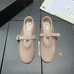 Women Hollow Out Cutout Mary Jane Flats Buckle Strap Breathable Leather Casual Slip On Walking Daily Shoes