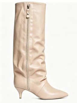 New Autumn and Winter Pointed Low Heel Knee High Women's Boots, Fashionable and Versatile Women's Mid Top Boots