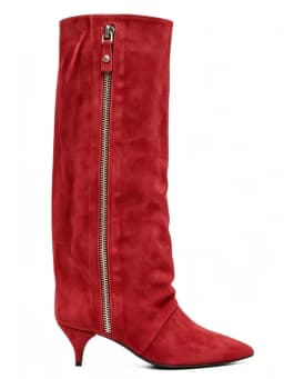 New Autumn and Winter Pointed Low Heel Knee High Women's Boots, Fashionable and Versatile Women's Mid Top Boots