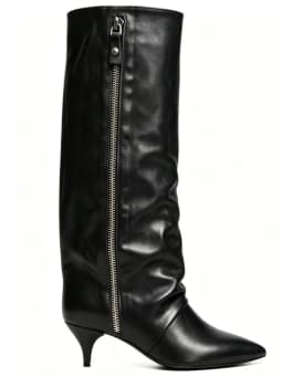 New Autumn and Winter Pointed Low Heel Knee High Women's Boots, Fashionable and Versatile Women's Mid Top Boots