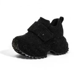 8.5CM Women Full Diamond Thick Soled Casual Shoes New Autumn Bling Rhinestone Chunky Sneakers High Platform Walking Sports Shoes