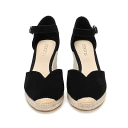 Wedge Heel Shoes Genuine Leather Women's Sandals with Ankle-wrap and 5-8cm for Ladies