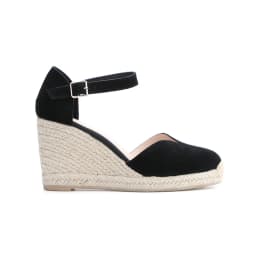 Wedge Heel Shoes Genuine Leather Women's Sandals with Ankle-wrap and 5-8cm for Ladies