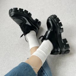 Genuine Leather Loafers Height-increasing Thick-Soled Plus-Size Women's Shoes Autumn British-Style Lace-up Small Leather Shoes