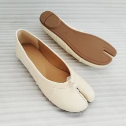 Genuine Leather Split Tabi Toe Ballet Flats Women Chinese Knot Soft Slip On Flat Walking Shoes