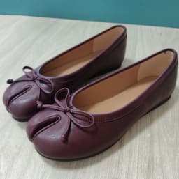 Genuine Leather Split Tabi Toe Ballet Flats Women Chinese Knot Soft Slip On Flat Walking Shoes