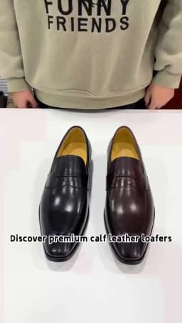 Men Loafer Casual Shoes Calf Leather Waterproofing Materials Formal Dress Shoes Oxfords for Men