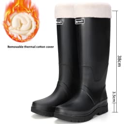 Rain Shoes Women's New Fashion High Tube Water Shoes Outdoor Hiking Non-slip Rain Boots Rubber Shoes Wear-resistant Water Boots
