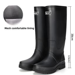 Rain Shoes Women's New Fashion High Tube Water Shoes Outdoor Hiking Non-slip Rain Boots Rubber Shoes Wear-resistant Water Boots