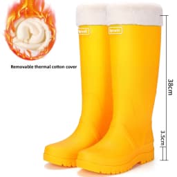 Rain Shoes Women's New Fashion High Tube Water Shoes Outdoor Hiking Non-slip Rain Boots Rubber Shoes Wear-resistant Water Boots