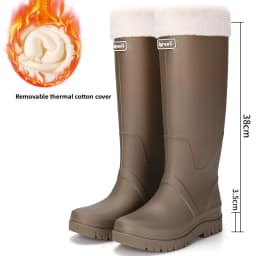 Rain Shoes Women's New Fashion High Tube Water Shoes Outdoor Hiking Non-slip Rain Boots Rubber Shoes Wear-resistant Water Boots