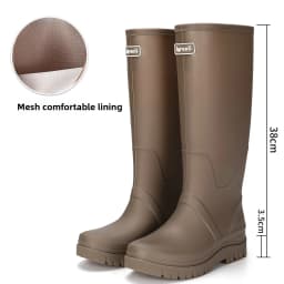 Rain Shoes Women's New Fashion High Tube Water Shoes Outdoor Hiking Non-slip Rain Boots Rubber Shoes Wear-resistant Water Boots