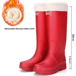 Rain Shoes Women's New Fashion High Tube Water Shoes Outdoor Hiking Non-slip Rain Boots Rubber Shoes Wear-resistant Water Boots