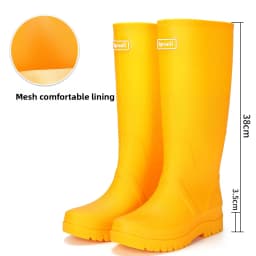 Rain Shoes Women's New Fashion High Tube Water Shoes Outdoor Hiking Non-slip Rain Boots Rubber Shoes Wear-resistant Water Boots