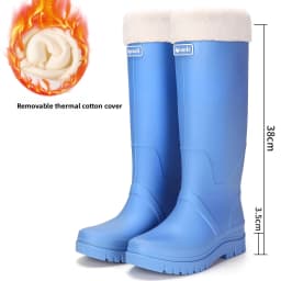 Rain Shoes Women's New Fashion High Tube Water Shoes Outdoor Hiking Non-slip Rain Boots Rubber Shoes Wear-resistant Water Boots