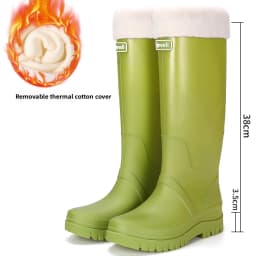 Rain Shoes Women's New Fashion High Tube Water Shoes Outdoor Hiking Non-slip Rain Boots Rubber Shoes Wear-resistant Water Boots