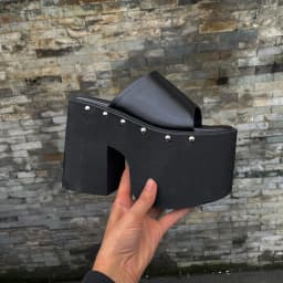 Gdgydh Popular European and American Style Thick-soled Wedge Heel Sandals for Women Platform Classic Slippers Outdoor Black