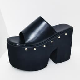Gdgydh Popular European and American Style Thick-soled Wedge Heel Sandals for Women Platform Classic Slippers Outdoor Black