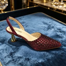 Luxury Wine Red Rhinestone Heels & Bag Set | Crystal Slingback Pumps, Womens Wedding Bridal Evening Prom Party Match Shoes Purse