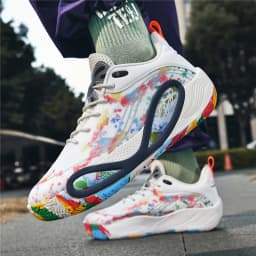 Men's Basketball Shoes Breathable Cushioning Non-Slip Wearable Runing Shoes Gym Training Athletic Basketball Sneakers for Women