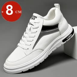 Elevator Shoes Men Heightening Shoes Genuine Leather Height Increase 6-8-10cm Lifting Man Height Increasing Mens Casual Sneakers