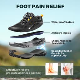 Fittington Hiking Shoes Wide Toe Box Waterproof Low-top Trekking Shoes for Men Non-Slip Quick Wear Sports Sneakers Large Size