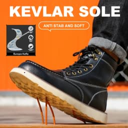 High-Quality Work Boots Safety Shoes Men Waterproof Leather Shoes Ankle Boots Steel Toe Shoes Puncture-Proof Protection Shoes