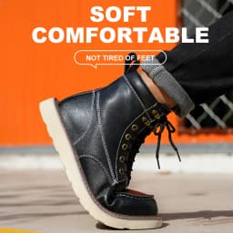 High-Quality Work Boots Safety Shoes Men Waterproof Leather Shoes Ankle Boots Steel Toe Shoes Puncture-Proof Protection Shoes