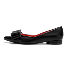 CHCH Women's Flat Shoes New Black Pointed Bow Business Shoes Comfortable Commuting Women's Shoes