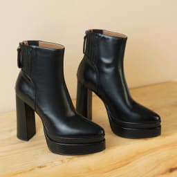 MILI-MIYA Fashion Pointed Toe Women Full Genuine Leather Ankle Boots Solid Color Thick Heels Zippers Dress Party Shoes For Lady