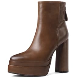 MILI-MIYA Fashion Pointed Toe Women Full Genuine Leather Ankle Boots Solid Color Thick Heels Zippers Dress Party Shoes For Lady