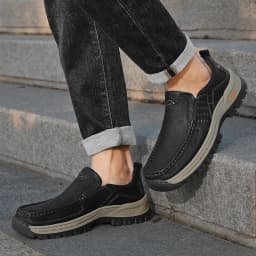 Brand Men Shoes High Quality Genuine Leather Men's Casual Shoes Slip On Comfort Business Man Flats Shoes Outdoor Men Work Shoes