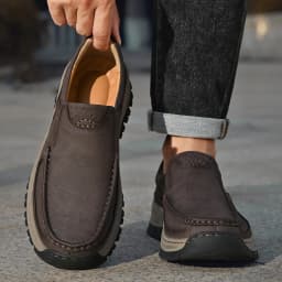 Brand Men Shoes High Quality Genuine Leather Men's Casual Shoes Slip On Comfort Business Man Flats Shoes Outdoor Men Work Shoes