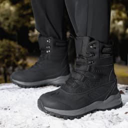 Men's Winter High-Top Snow Boots with Fleece Lining Thickened Waterproof Non-Slip Warm and Cold-Resistant Cotton Work Shoes