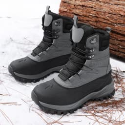 Men's Winter High-Top Snow Boots with Fleece Lining Thickened Waterproof Non-Slip Warm and Cold-Resistant Cotton Work Shoes