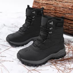 Men's Winter High-Top Snow Boots with Fleece Lining Thickened Waterproof Non-Slip Warm and Cold-Resistant Cotton Work Shoes