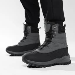 Men's Winter High-Top Snow Boots with Fleece Lining Thickened Waterproof Non-Slip Warm and Cold-Resistant Cotton Work Shoes