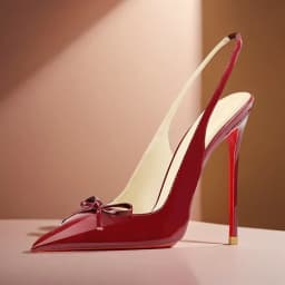 Black New Patent Leather Pointed Small Bow Back Empty Style Plus Size Socialite High-Heeled Sandals Single Shoe