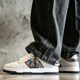 Unisex Canvas Embroidery Sneakers Round Toe Lace-Up Chinese Style Casual Sport Shoes for Couples Streetwear Trendy Luxury Shoes
