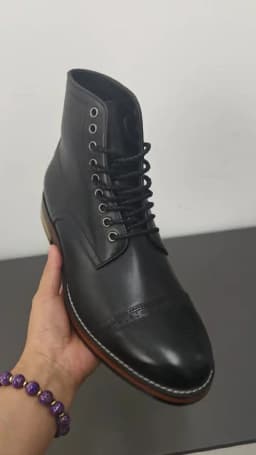 Precision Stitch Boots Men Vegetable Tanned Leather Horseriding Shoes Combat Ourdoor Driving Boots